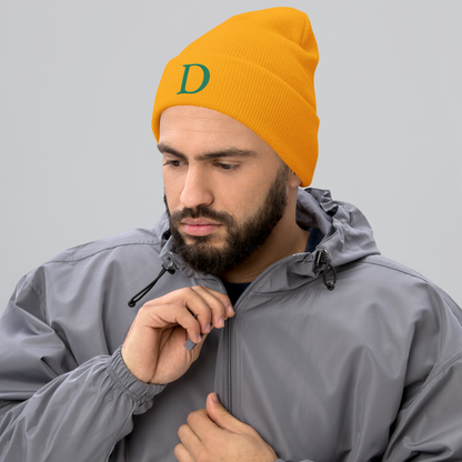 Detroit 'Old French D' Cuffed Beanie (Emerald Green)