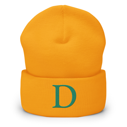 Detroit 'Old French D' Cuffed Beanie (Emerald Green)