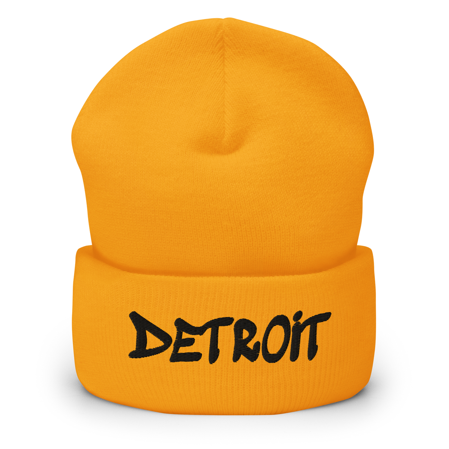 'Detroit' Cuffed Beanie (Tag Font) | Black