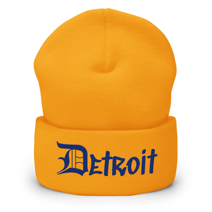 'Detroit' Cuffed Beanie (OED Tag Font) | Bourbon Blue