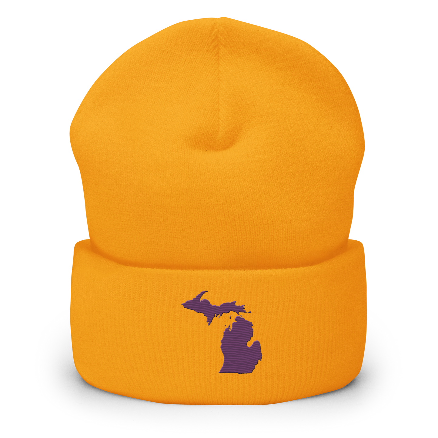 Michigan Cuffed Beanie | Plum Outline