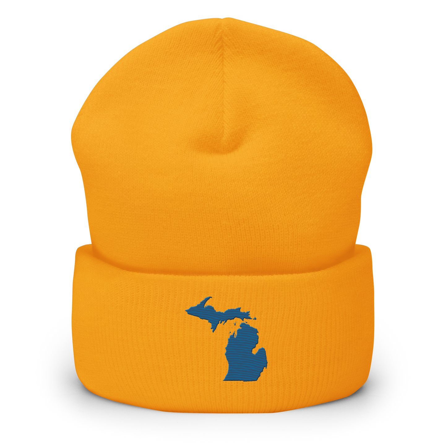 Michigan Cuffed Beanie | Blueberry Outline