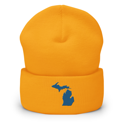 Michigan Cuffed Beanie | Blueberry Outline