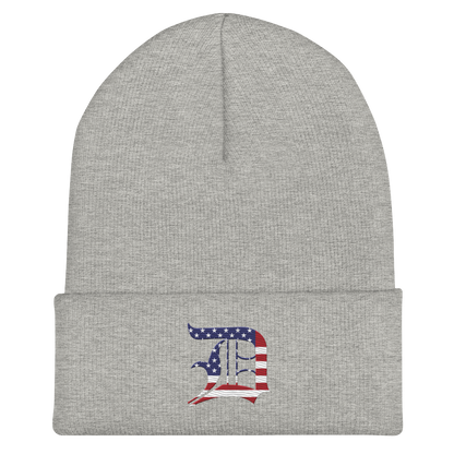 Detroit 'Old English D' Cuffed Beanie (Patriotic Edition)