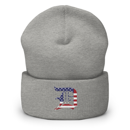 Detroit 'Old English D' Cuffed Beanie (Patriotic Edition)