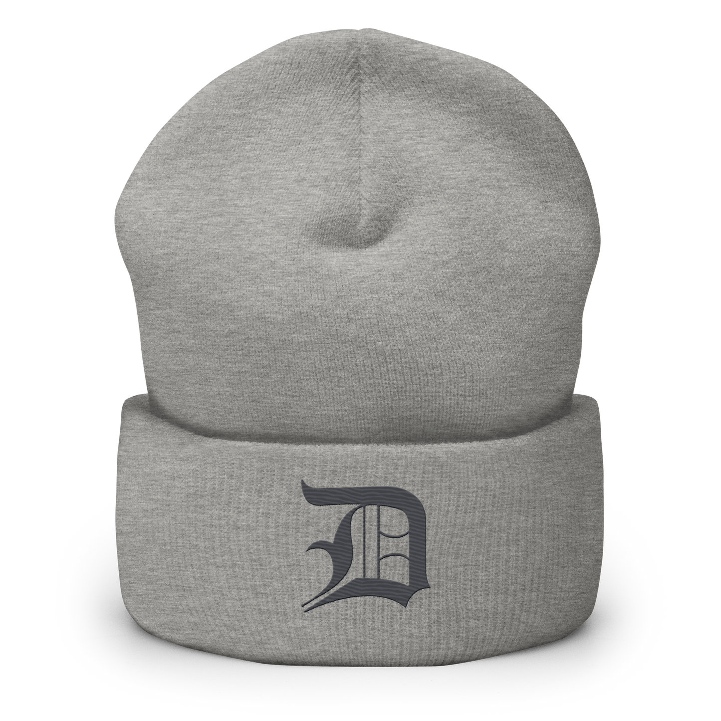 Detroit 'Old English D' Cuffed Beanie (Iron Ore Grey)