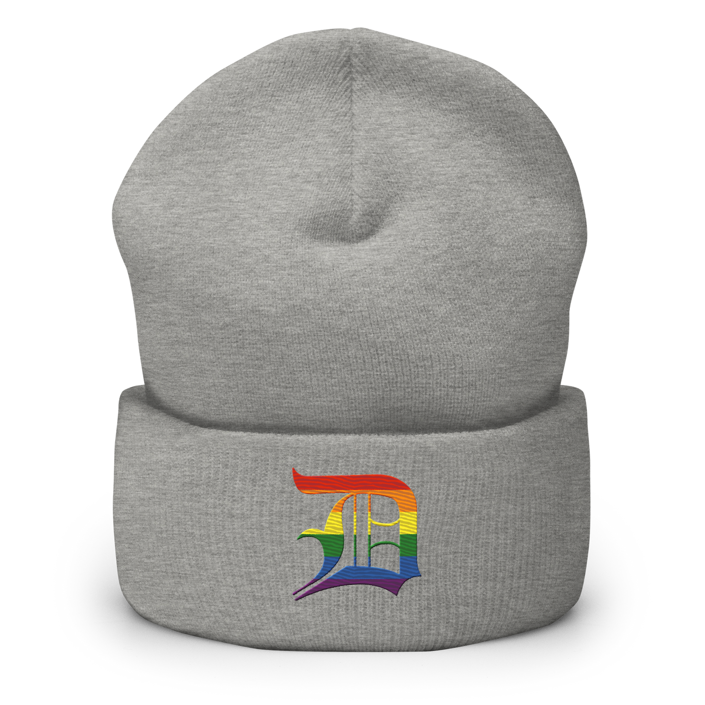 Detroit 'Old English D' Cuffed Beanie (Rainbow Pride Edition)