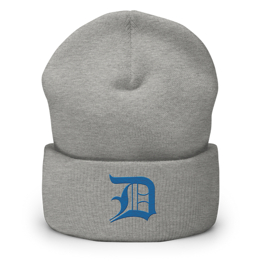 Detroit 'Old English D' Cuffed Beanie (Azure)