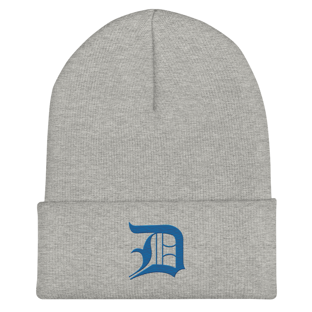 Detroit 'Old English D' Cuffed Beanie (Azure)