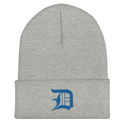 Detroit 'Old English D' Cuffed Beanie (Azure)