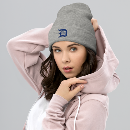 Detroit 'Old English D' Cuffed Beanie (Dearborn Blue)