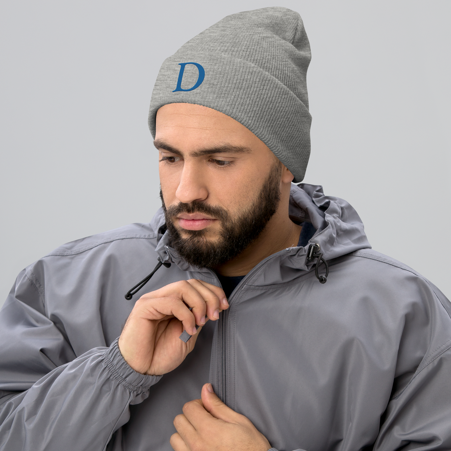 Detroit 'Old French D' Cuffed Beanie (Azure)