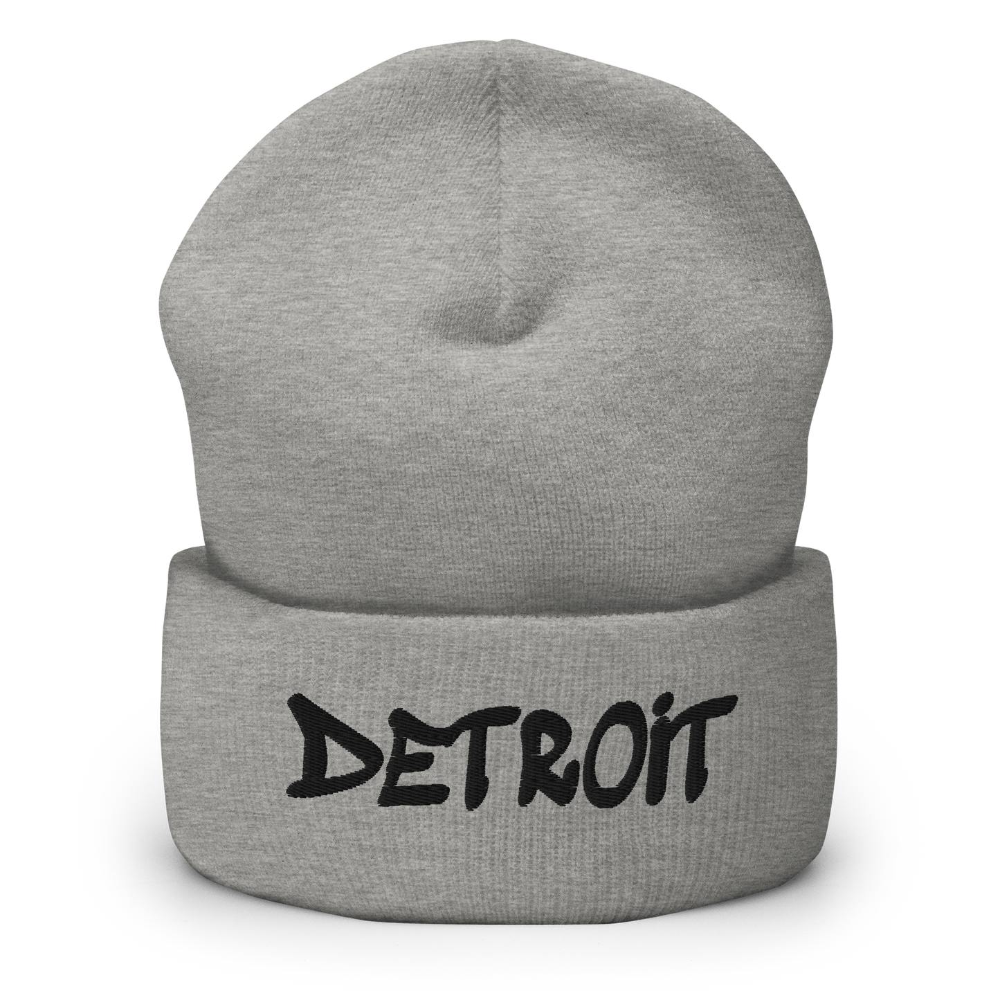 'Detroit' Cuffed Beanie (Tag Font) | Black