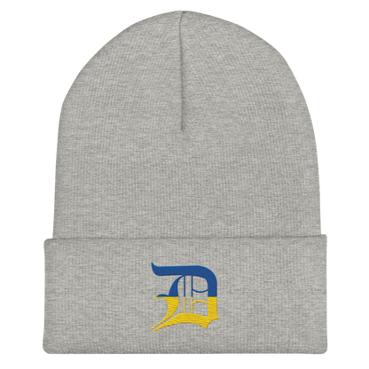 Detroit 'Old English D' Cuffed Beanie (Ukraine Edition)