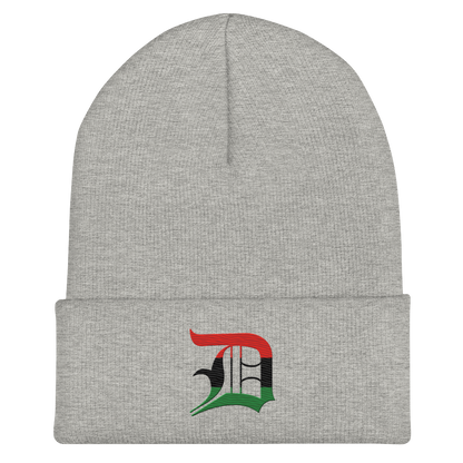 Detroit 'Old English D' Cuffed Beanie (Pan-African Edition)