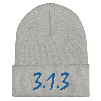 Detroit '313' Cuffed Beanie (Compton Font) | Azure