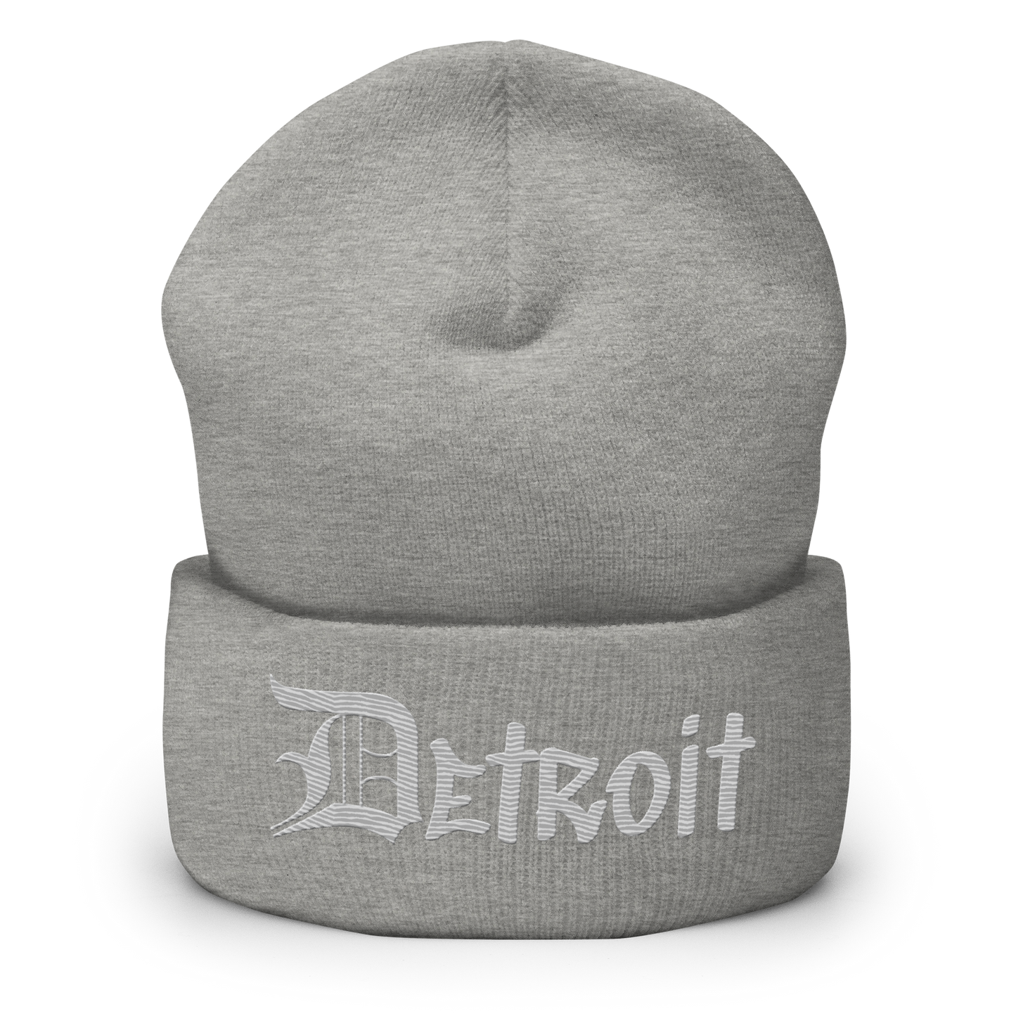 'Detroit' Cuffed Beanie (OED Tag Font) | Platinum