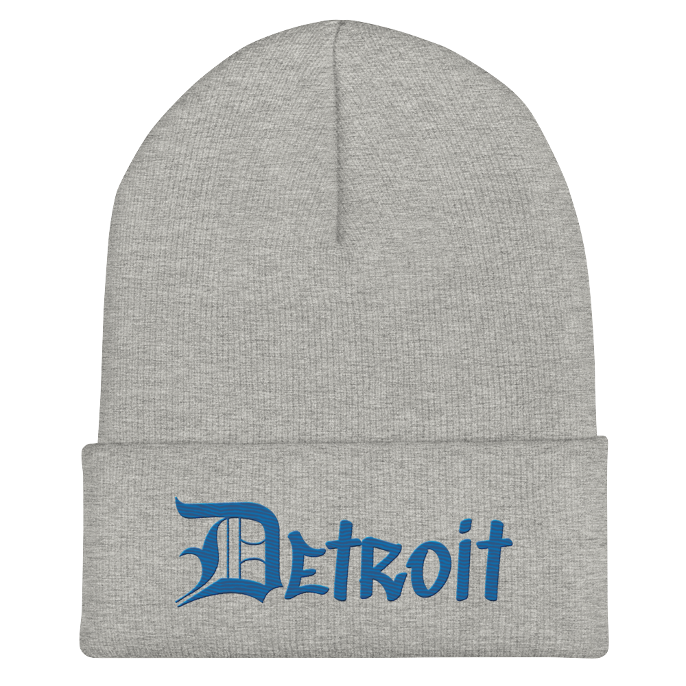 'Detroit' Cuffed Beanie (OED Tag Font) | Azure