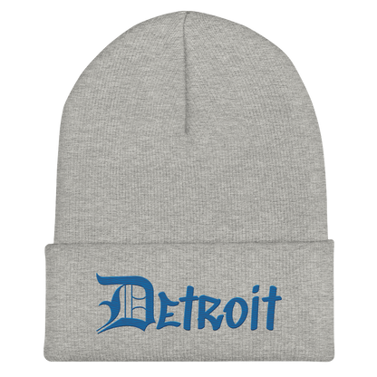 'Detroit' Cuffed Beanie (OED Tag Font) | Azure