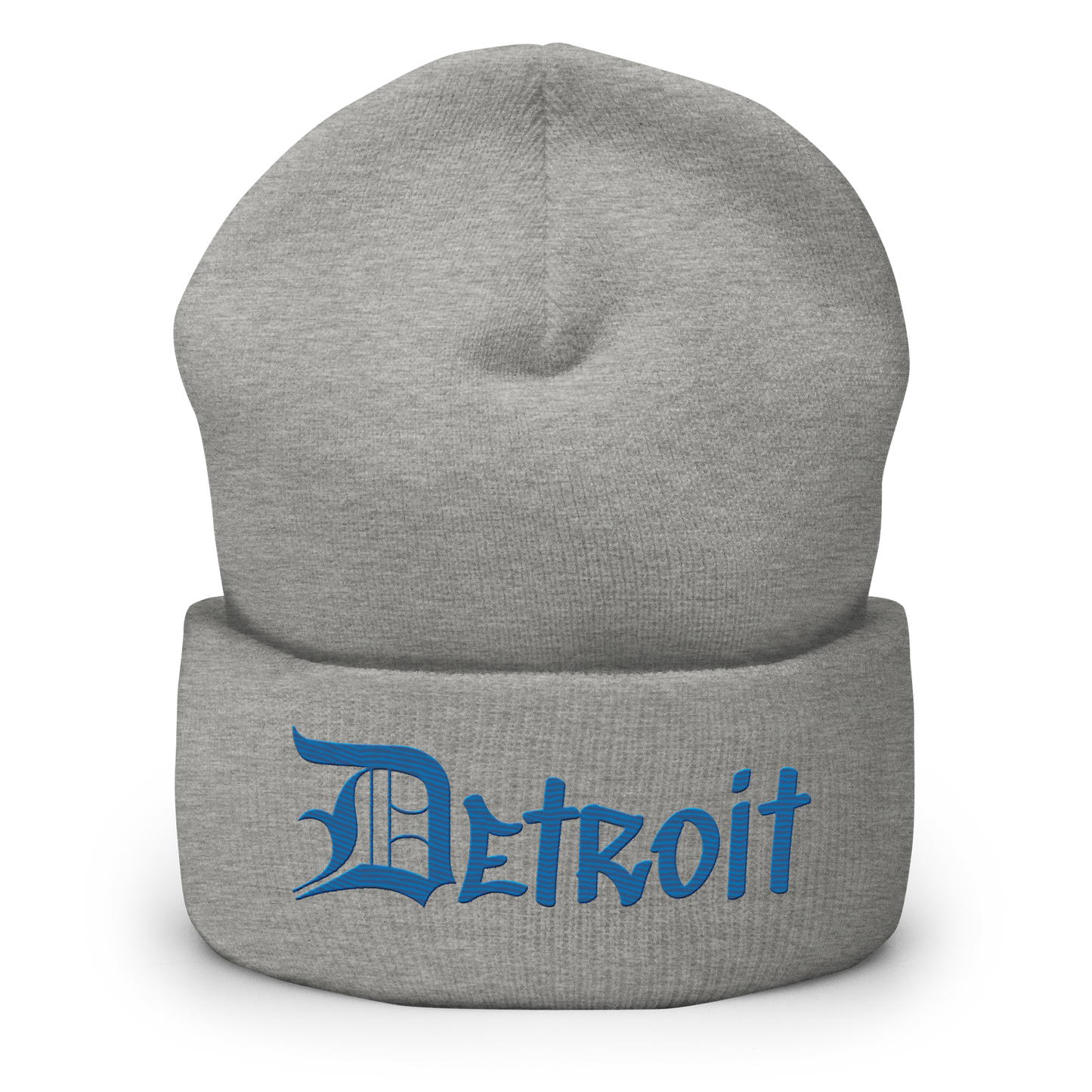 'Detroit' Cuffed Beanie (OED Tag Font) | Azure