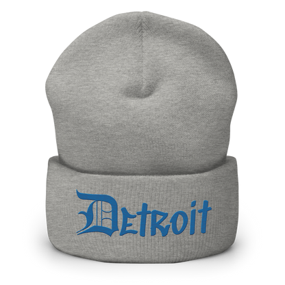 'Detroit' Cuffed Beanie (OED Tag Font) | Azure