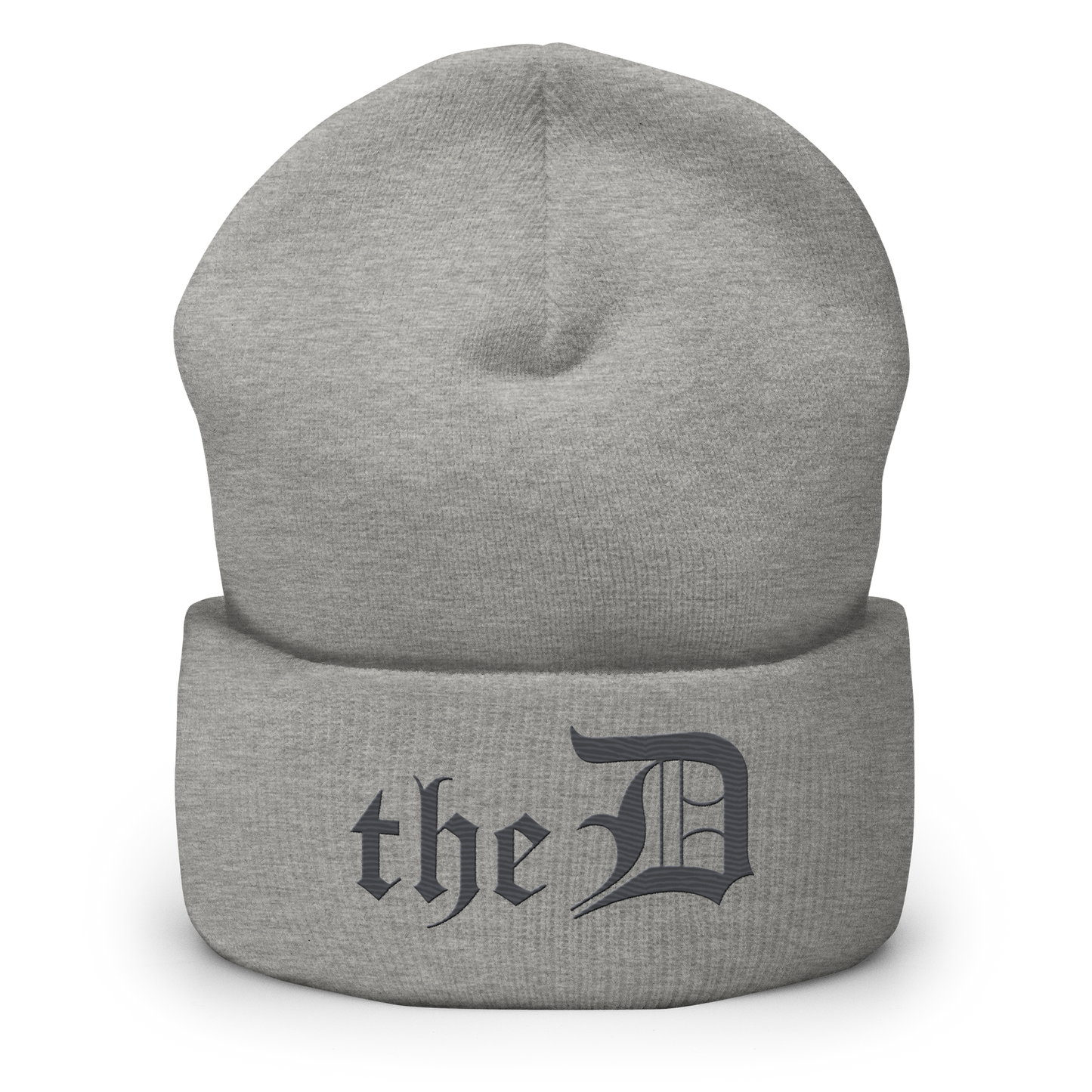 Detroit 'The D' Cuffed Beanie | Iron Ore Grey