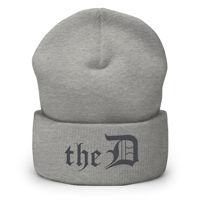 Detroit 'The D' Cuffed Beanie | Iron Ore Grey