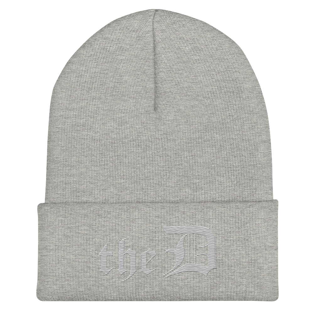 Detroit 'The D' Cuffed Beanie | Platinum