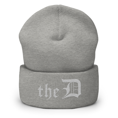 Detroit 'The D' Cuffed Beanie | Platinum