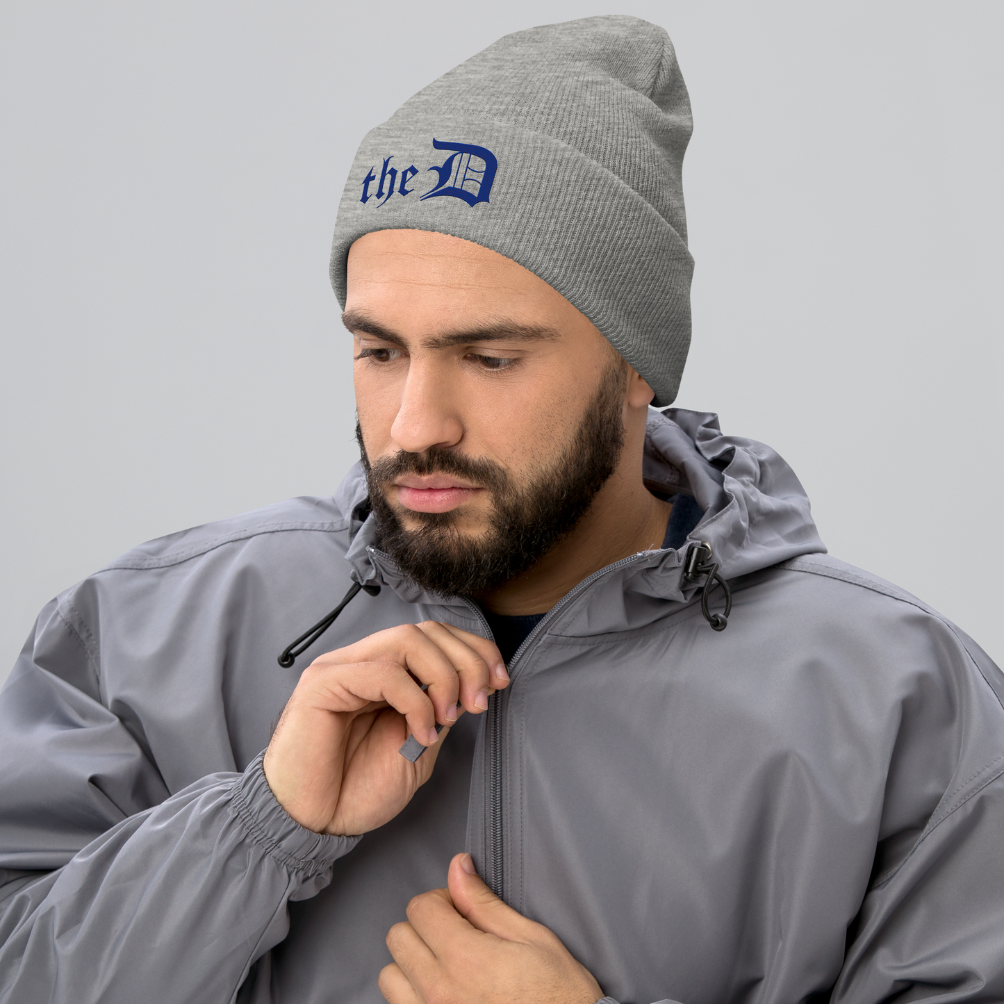 Detroit 'The D' Cuffed Beanie | Bourbon Blue