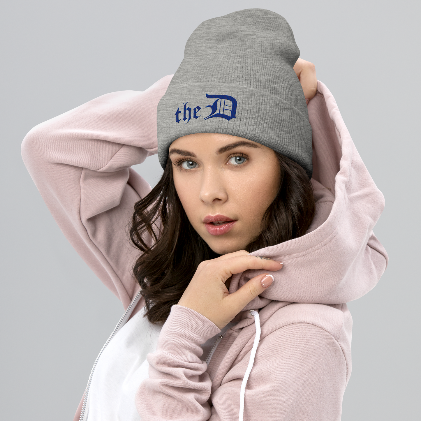 Detroit 'The D' Cuffed Beanie | Bourbon Blue