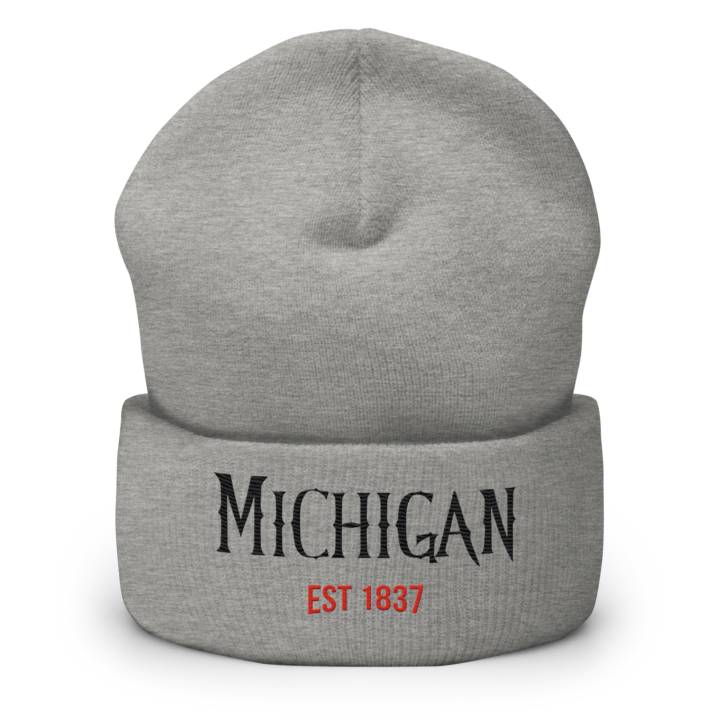 'Michigan EST 1837' Cuffed Beanie | Spooky Drama Parody