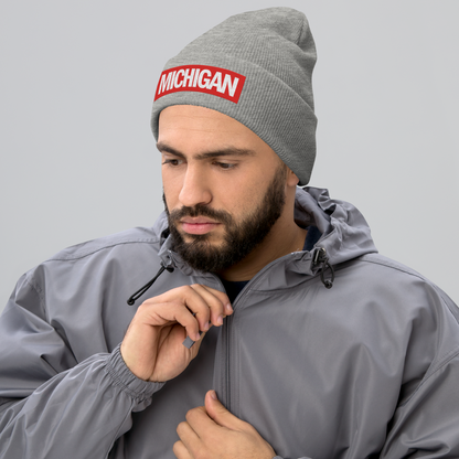 'Michigan' Cuffed Beanie | Superhero Factory Parody