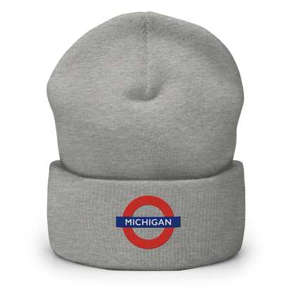 'Michigan' Cuffed Beanie | London Tube Parody