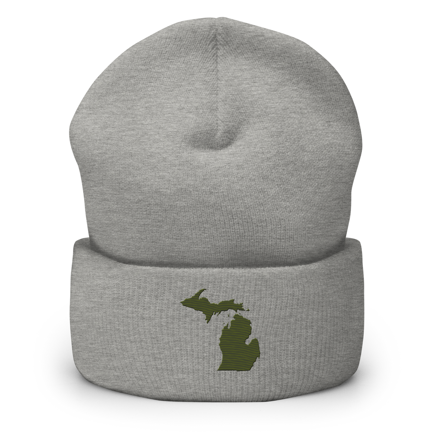 Michigan Cuffed Beanie | Army Green Outline