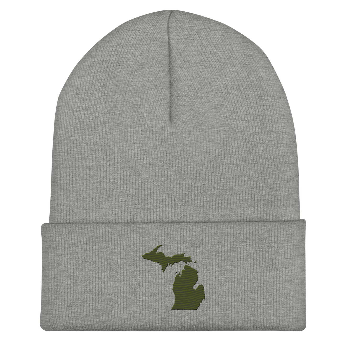 Michigan Cuffed Beanie | Army Green Outline