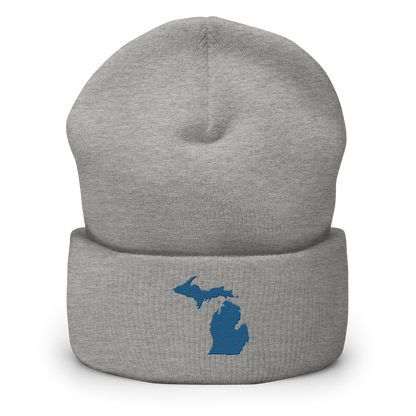 Michigan Cuffed Beanie | Blueberry Outline