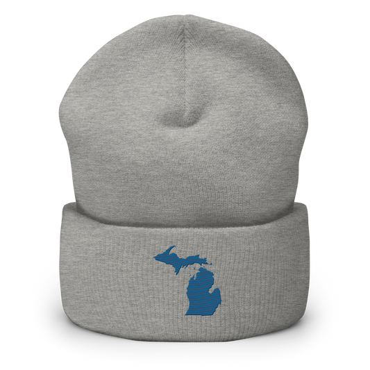 Michigan Cuffed Beanie | Blueberry Outline