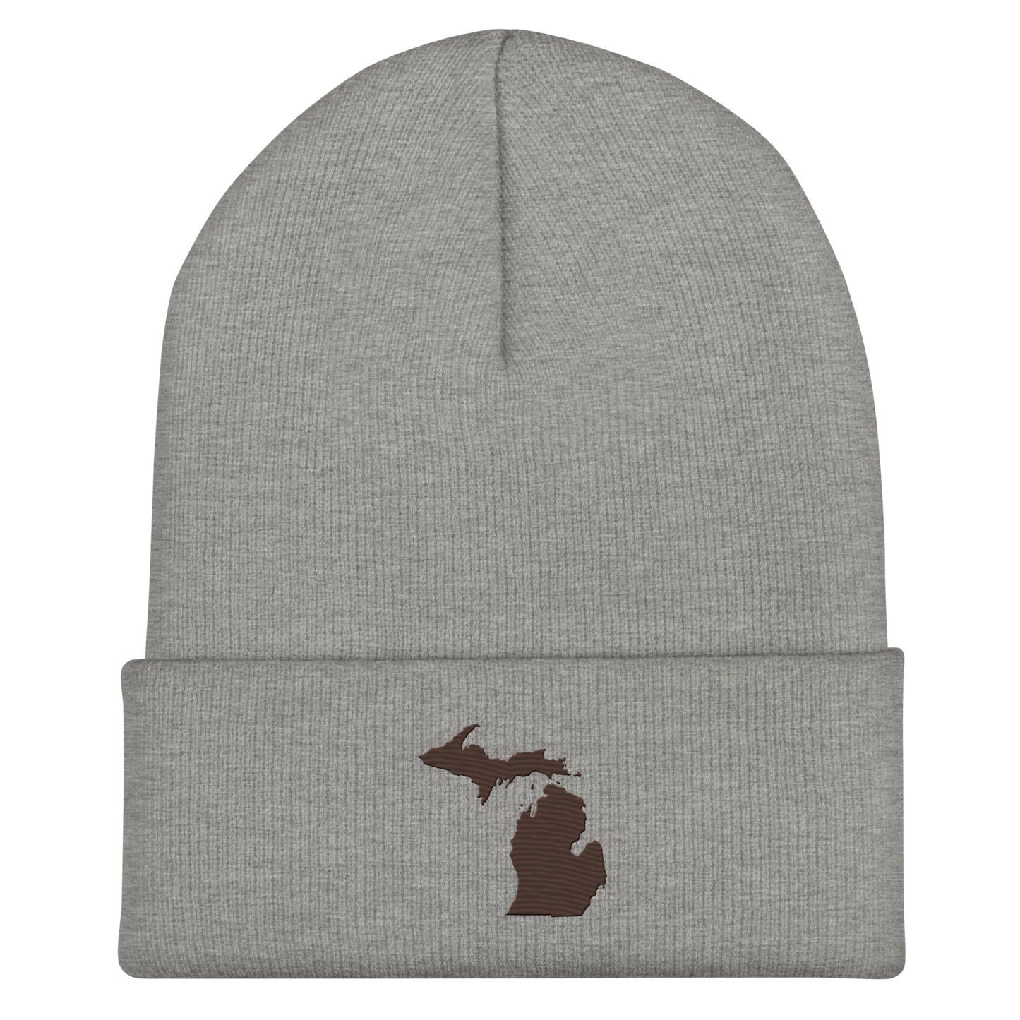 Michigan Cuffed Beanie | Hickory Brown Outline