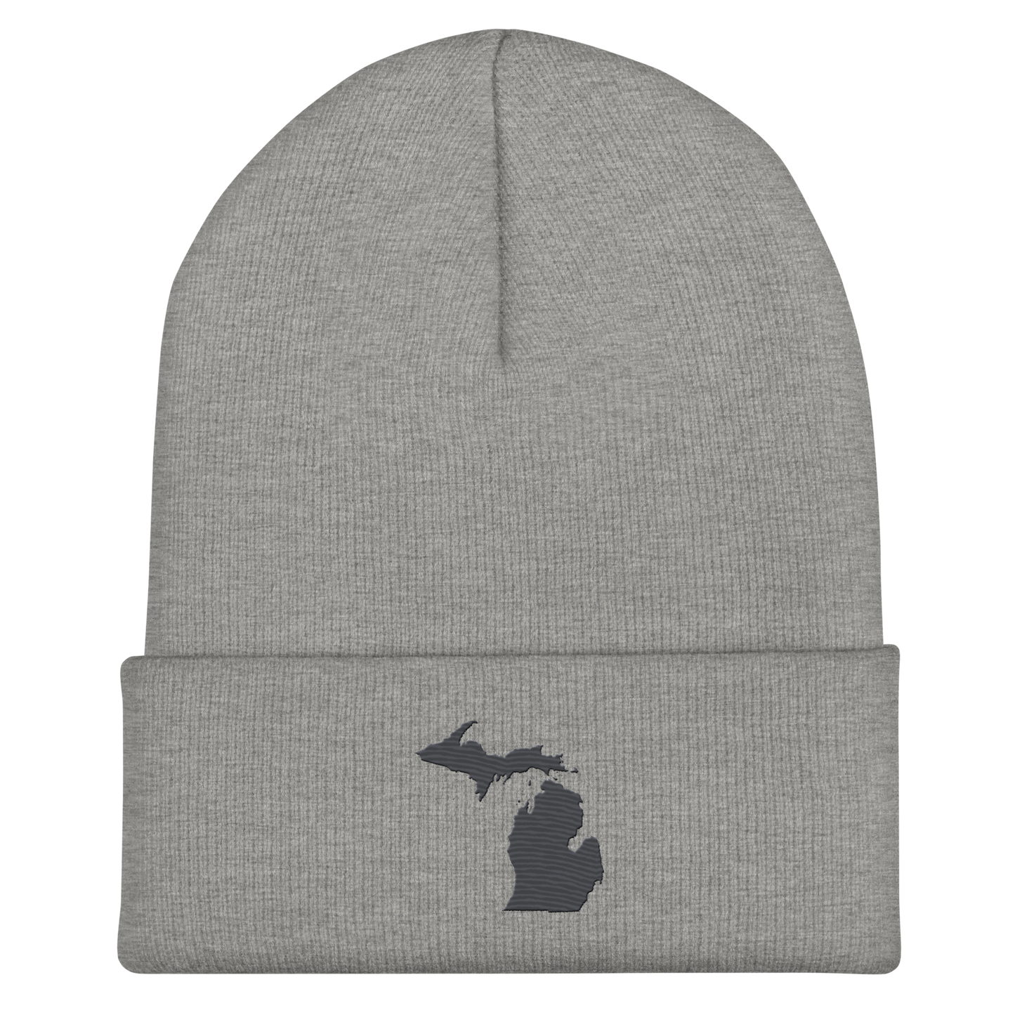 Michigan Cuffed Beanie | Iron Ore Grey Outline