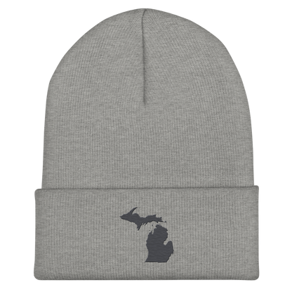 Michigan Cuffed Beanie | Iron Ore Grey Outline