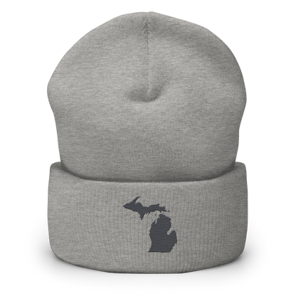 Michigan Cuffed Beanie | Iron Ore Grey Outline