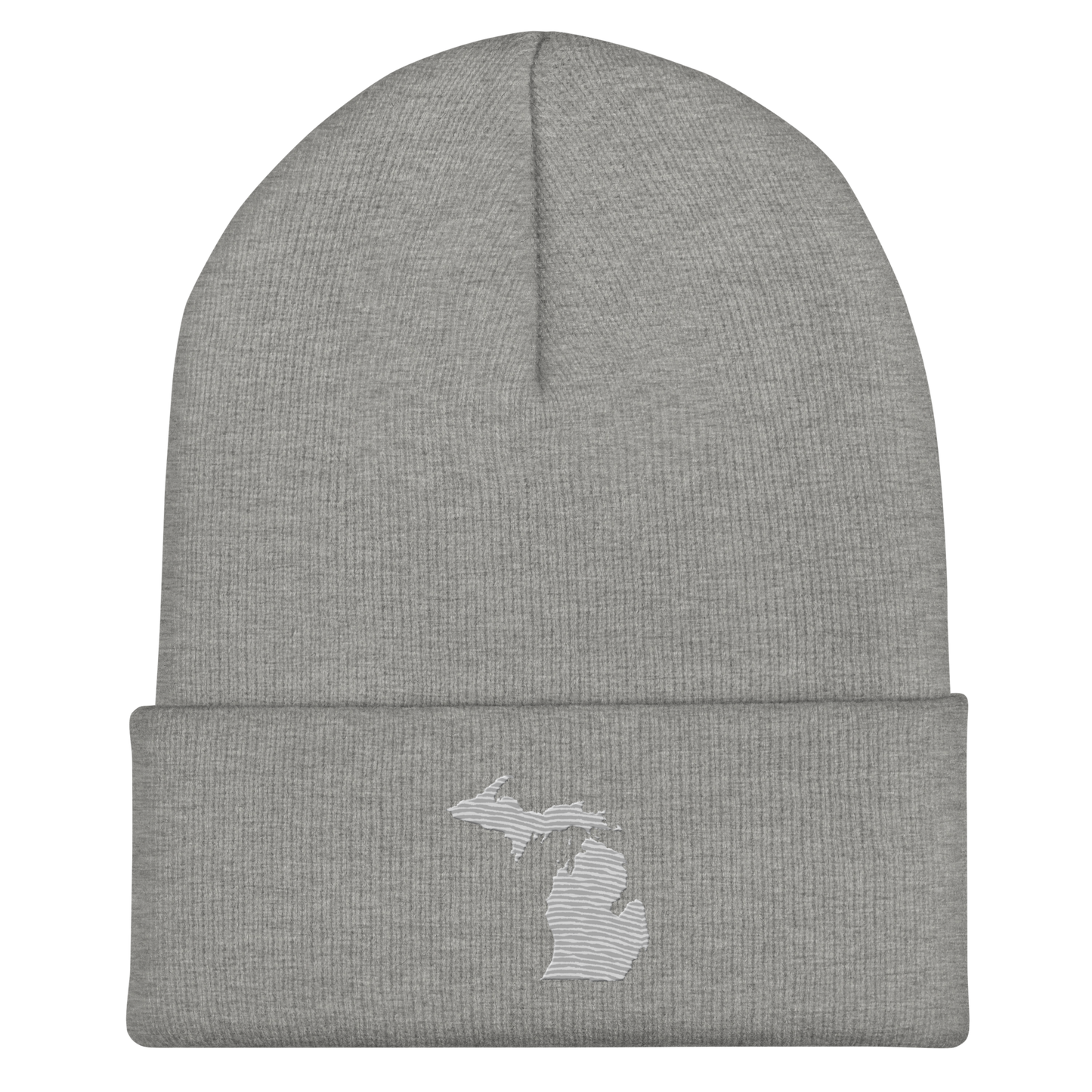 Michigan Cuffed Beanie | Platinum Outline