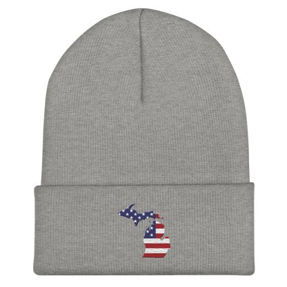 Michigan Cuffed Beanie | Patriotic Outline