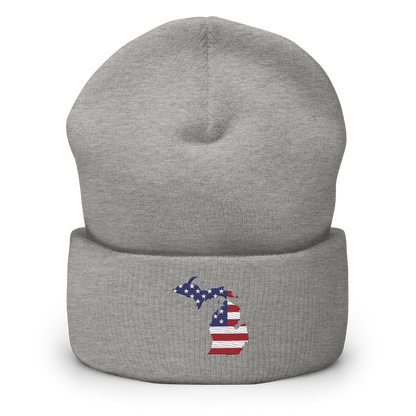 Michigan Cuffed Beanie | Patriotic Outline