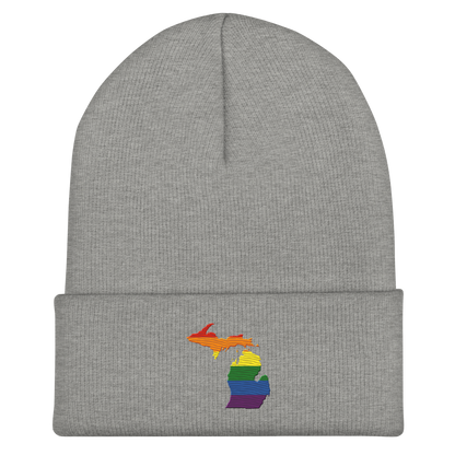 Michigan Cuffed Beanie | Rainbow Pride Outline