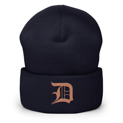 Detroit 'Old English D' Cuffed Beanie (Copper)