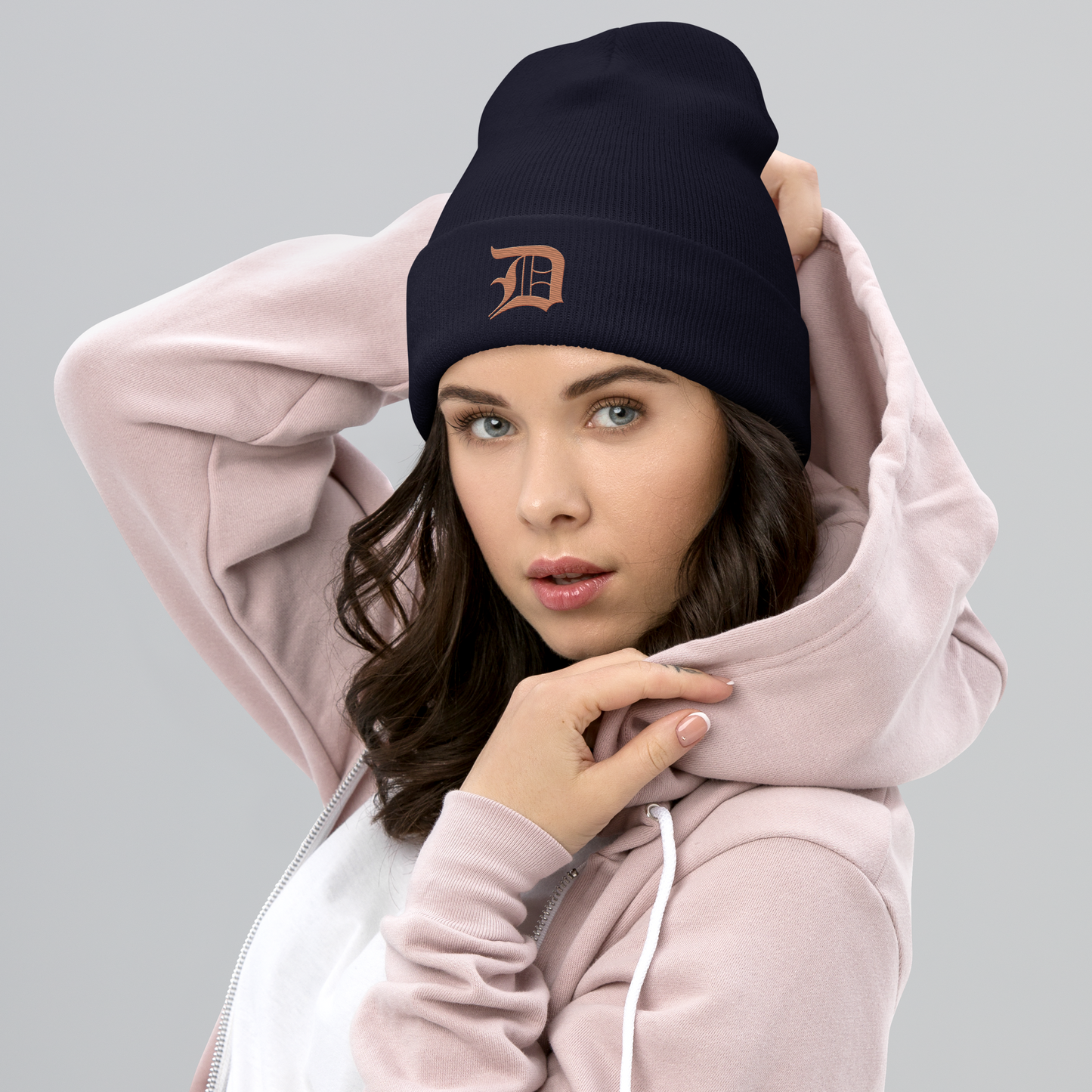 Detroit 'Old English D' Cuffed Beanie (Copper)