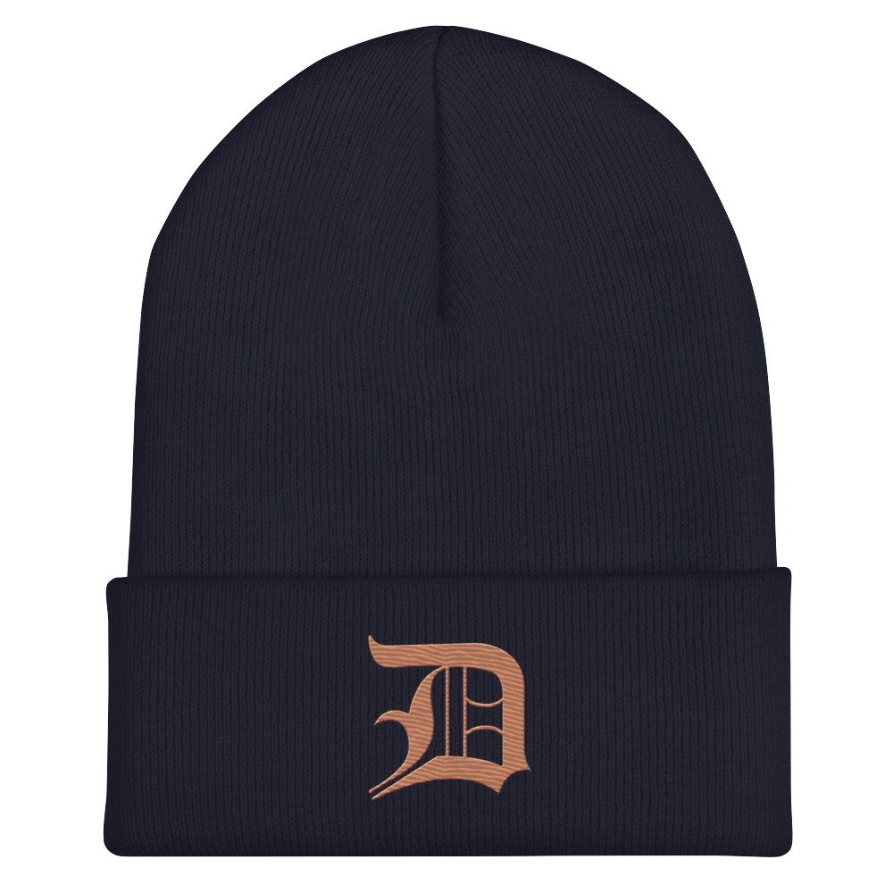 Detroit 'Old English D' Cuffed Beanie (Copper)