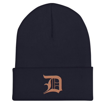 Detroit 'Old English D' Cuffed Beanie (Copper)